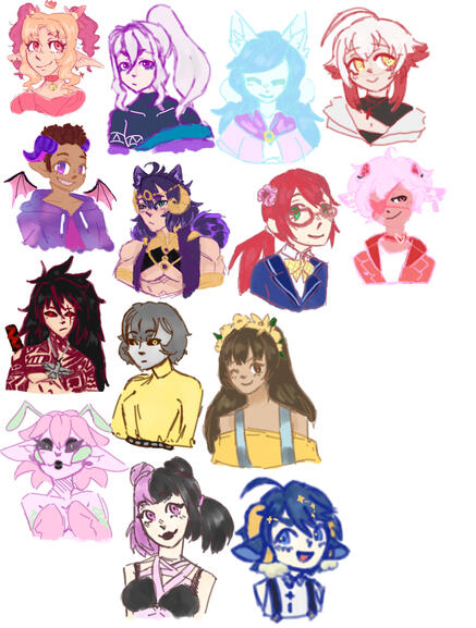 Vtuber Stream Bust Sketches